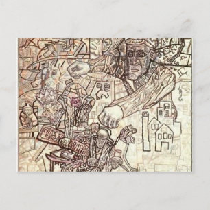 Postal Pavel Filonov - La Revolución de Febrero