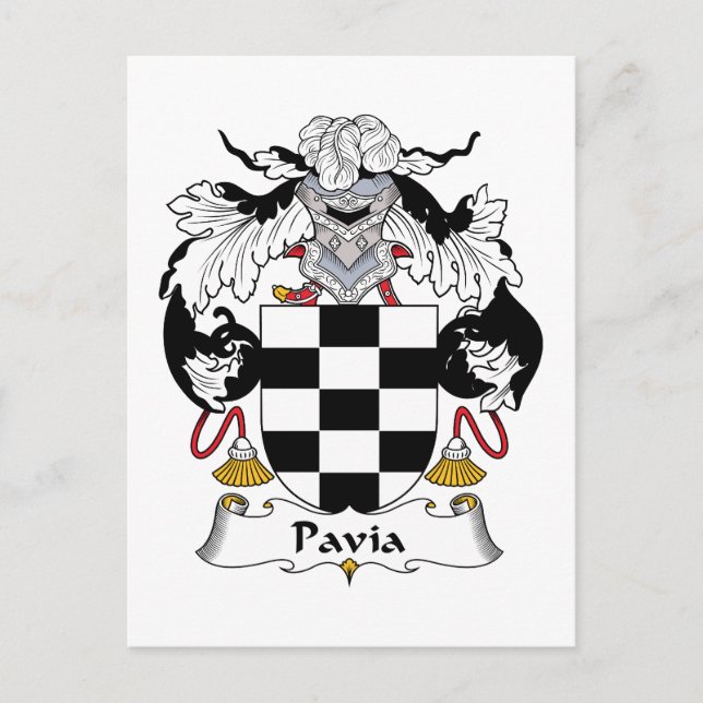 Postal Pavia Family Crest (Anverso)