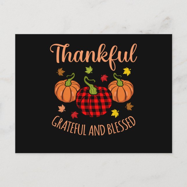 Postal Pavo agradecido bendito Día de Acción de Gracias (Anverso)