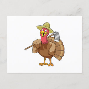 Postal Pavo como granjero