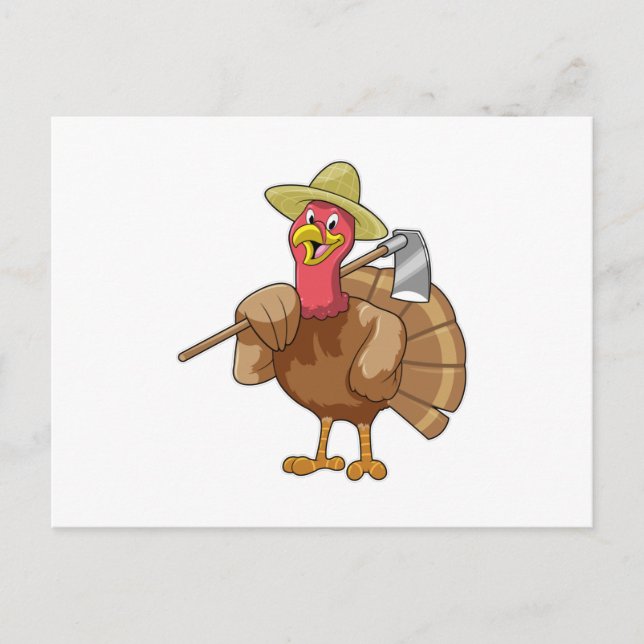 Postal Pavo como granjero (Anverso)