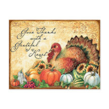 Pavo con frutas de otoño, Día de Acción de Gracias