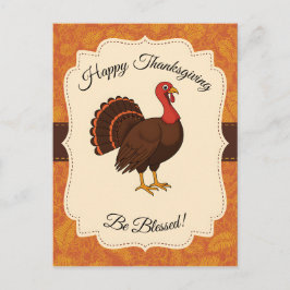 Postal Pavo de Acción de Gracias Bendito