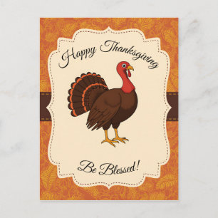 Postal Pavo de Acción de Gracias Bendito