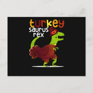 Postal Pavo de Acción de Gracias Dinosaurio Saurus Rex Pe
