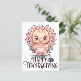 Postal Pavo de Acción de Gracias Lindo