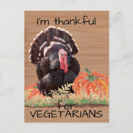 Postal Pavo de Acción de Gracias Vegetariano Vegano Foto 