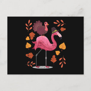 Postal Pavo de flamenco divertido la noche del Día de Acc