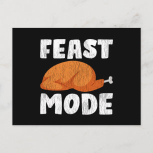Postal Pavo Modo Fiesta Día de Acción de Gracias Familia