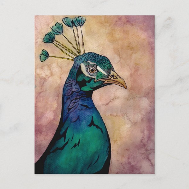 Postal pavo real (Anverso)