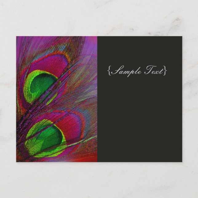 Postal Pavo Real Psicodélico de PixDezine, ¡Personalízalo (Anverso)