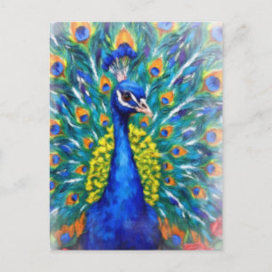 Postal Pavo Real Vibrante