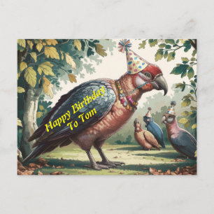 Postal pavos de monte antiguos con sombreros de cumpleaño