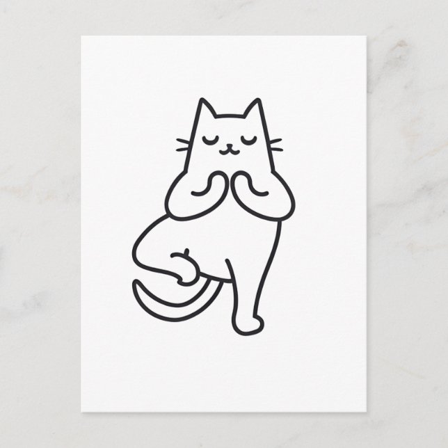 Postal Paws and Poses: Feline Flow Yoga el diseño de los  (Anverso)