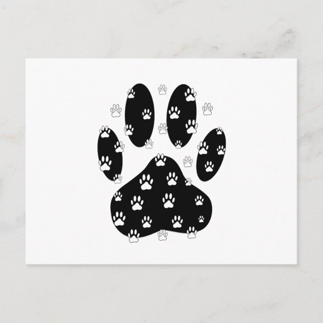 Postal Paws Blancos Sobre La Papelera Negra (Anverso)