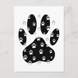 Postal Paws Blancos Sobre La Papelera Negra