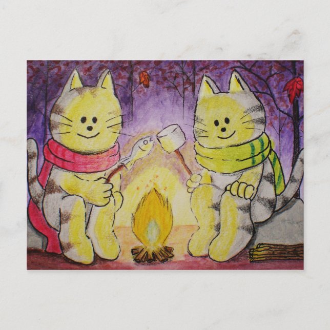 Postal Paws Here Postcard "Chilly Night" (Anverso)