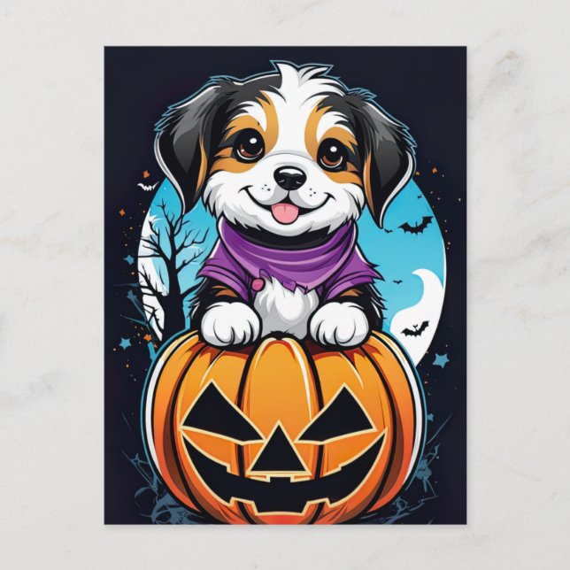 Postal Paws y calabazas, Halloween agudos (Anverso)