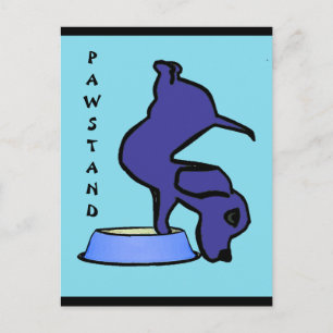 Postal PAWSTAND - Funny Yoga Postcard