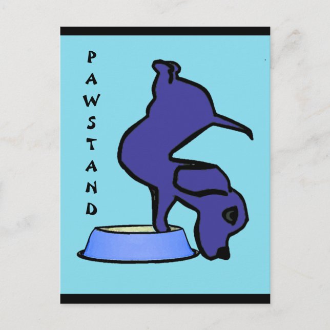 Postal PAWSTAND - Funny Yoga Postcard (Anverso)