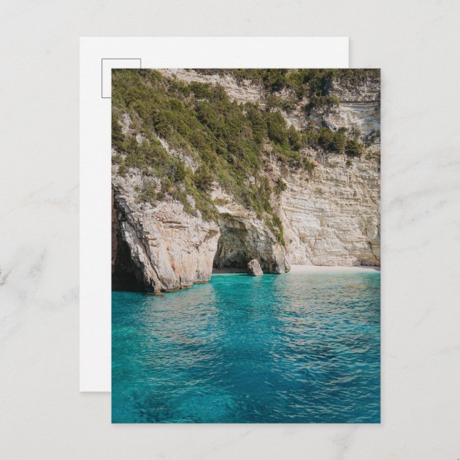 Postal Paxos Caves Greece Coastal Postcard (no text) (Anverso / Reverso)