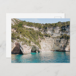 Postal Paxos Caves Greece Coastal Postcard (no text)
