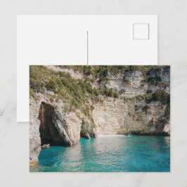 Postal Paxos Caves Greece Coastal Postcard (no text)