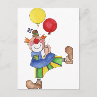 Postal Payaso con globos