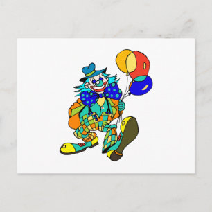 Postal Payaso con globos