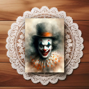 Postal Payaso de Acuarela Mirando a tu Alma