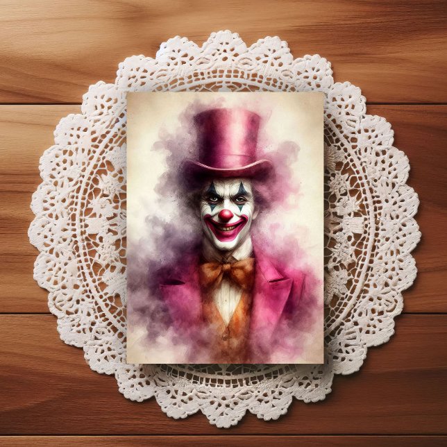 Postal Payaso de Acuarela Mirando a tu Alma (Subido por el creador)