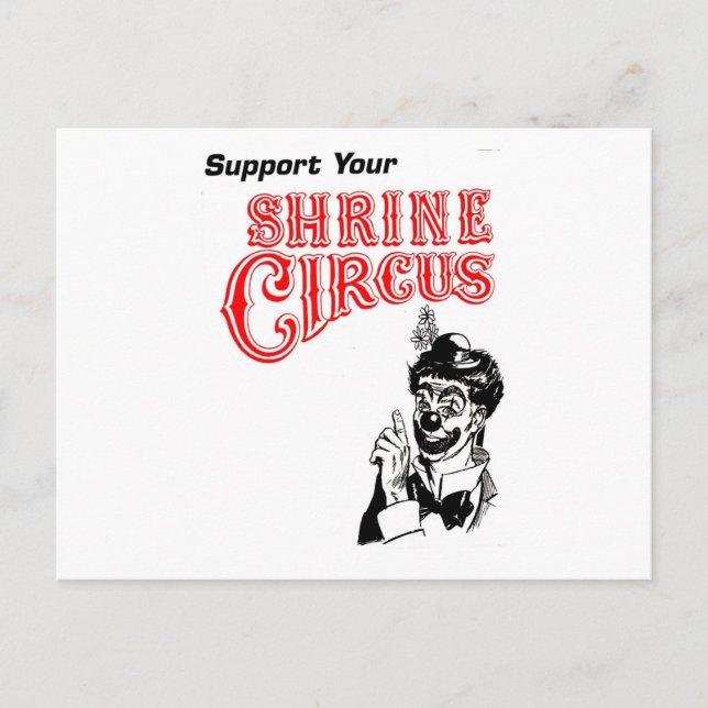 Postal Payaso de circo de santuario (Anverso)