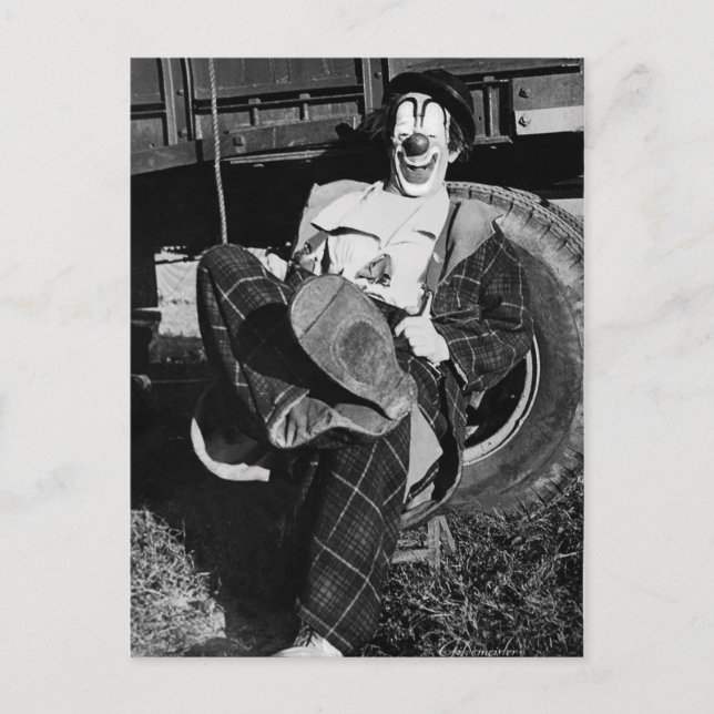 Postal Payaso de Hobo, raro y gracioso (Anverso)