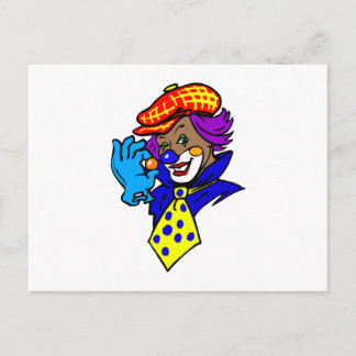 Postal Payaso de viento con mármol