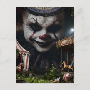 Postal Payaso en el circo abandonado