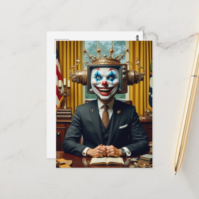 Postal Payaso en el escritorio  (Anverso/Reverso In Situ)
