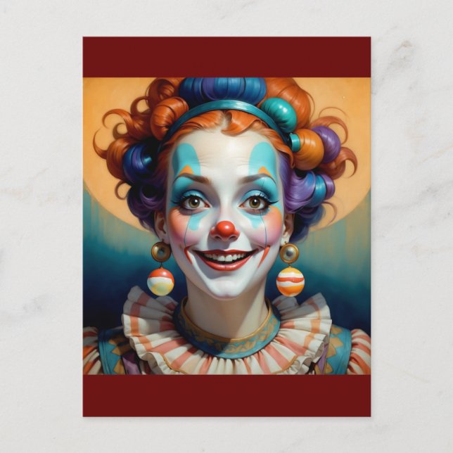 Postal payaso feliz (Anverso)