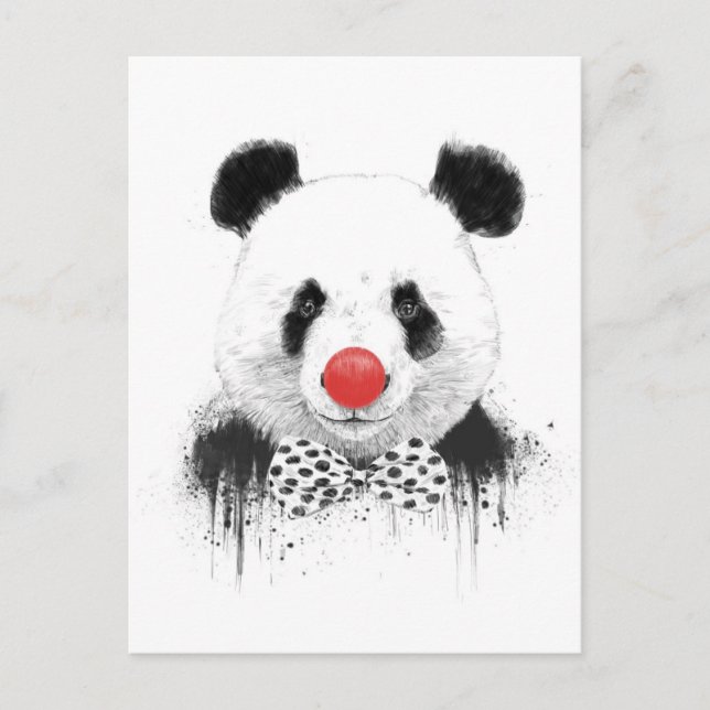 Postal Payaso panda (Anverso)