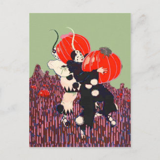 Postal Payaso que roba el remiendo de la calabaza