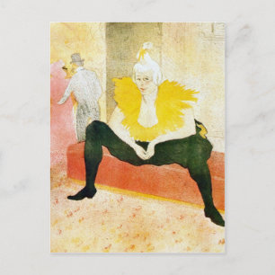 Postal Payaso sentado de Toulouse-Lautrec