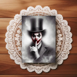 Postal Payaso Vintage Perturbado Con una Sonrisa Siniestr
