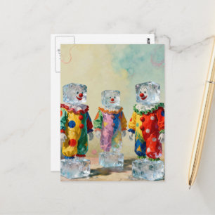 Postal Payasos de cubitos de hielo divertidos únicos y co