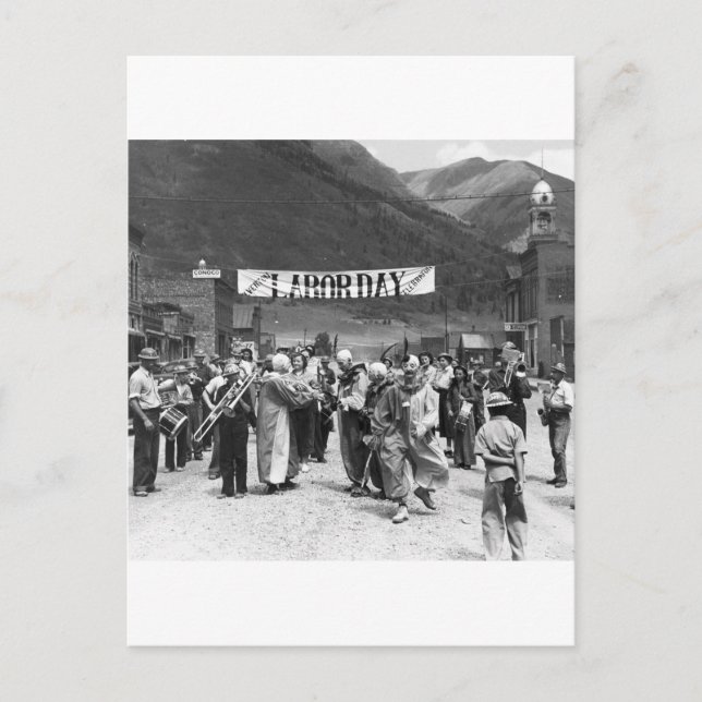 Postal Payasos del Día del Trabajo, 1940 (Anverso)