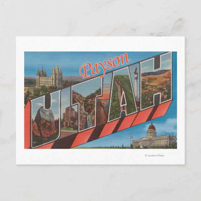 Postal Payson, UtahEscenas de letras grandesPayson, UT (Anverso)