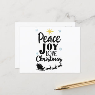 Postal Paz Alegría Amor Navidad Trineo de Santa moderno