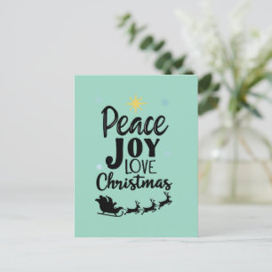 Postal Paz Alegría Amor Navidad Trineo de Santa moderno