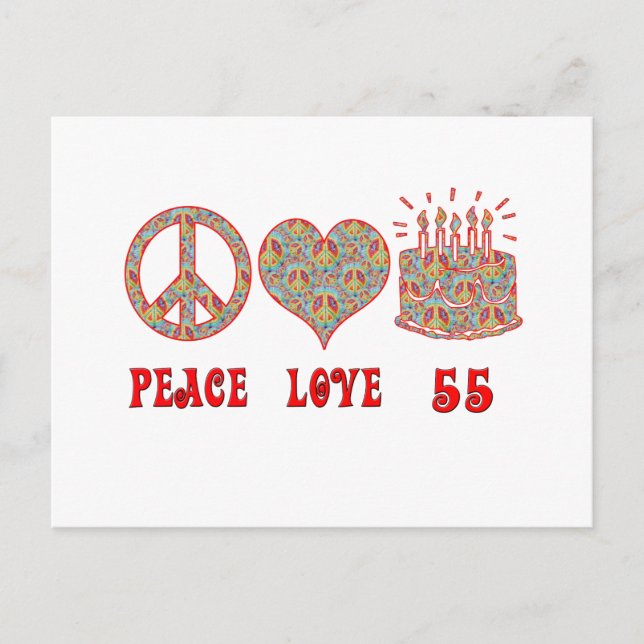 Postal Paz Amor 55 (Anverso)