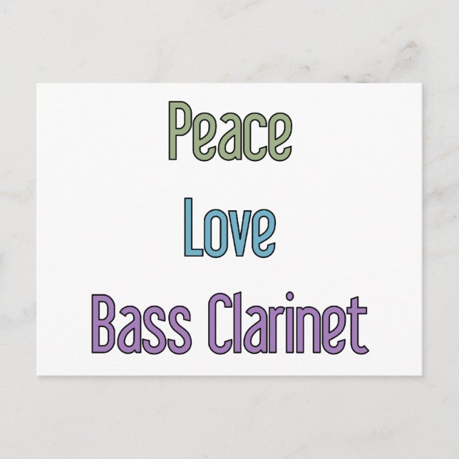 Postal Paz, amor, Bass Clarinet (Anverso)