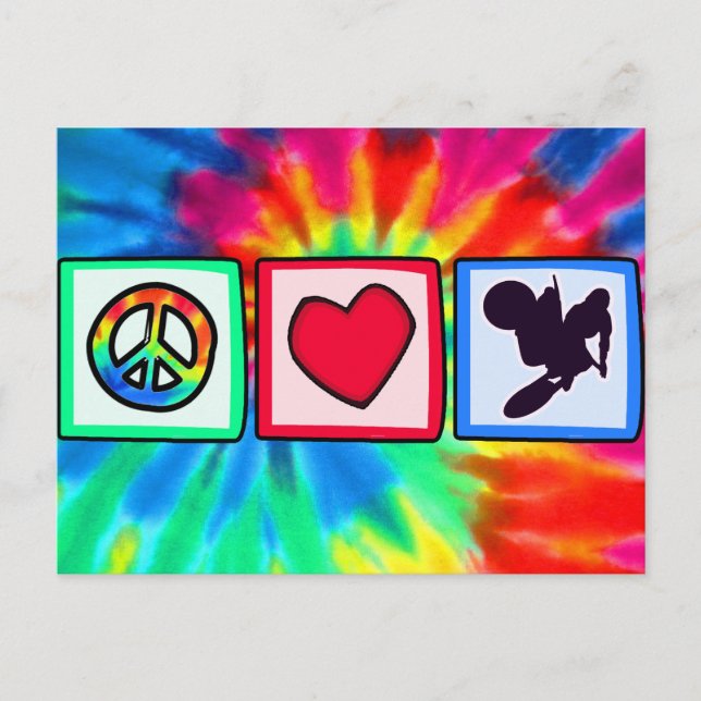 Postal Paz, amor, bicicleta sucia (Anverso)