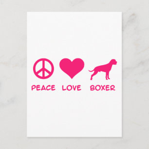 Postal Paz, amor, bóxer